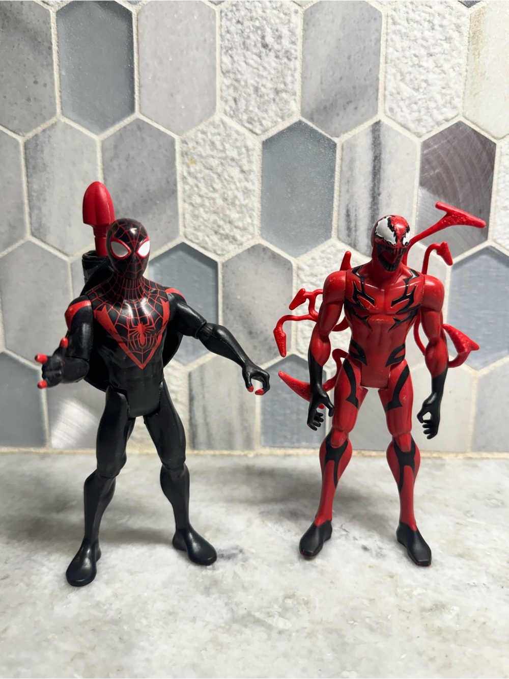 Miles Morales & Carnage Superhero Action Figure Set